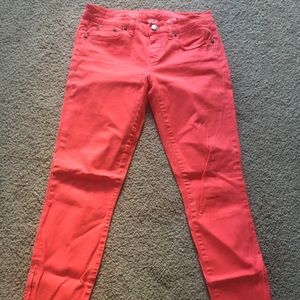 Jcrew toothpick skinny jeans orange size 27